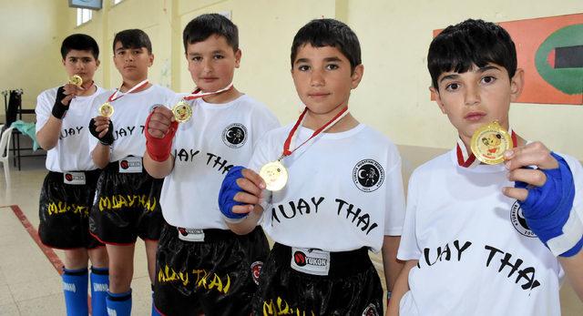 2 ayda muay thai öğrenip, tüm madalyaları topladılar