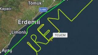 Adana'dan kalkan uçak 'İrem' isimli radar izini yazdı