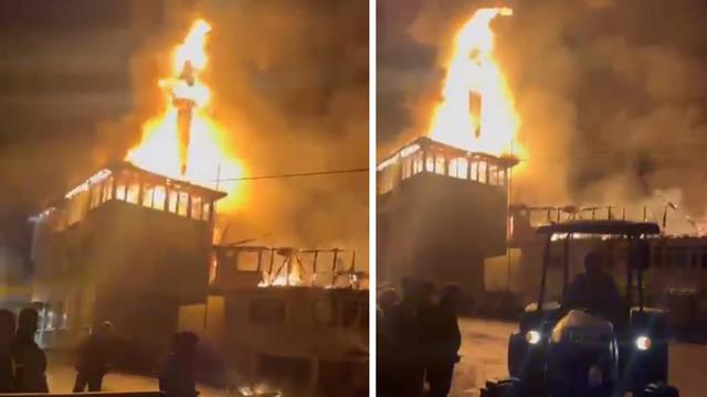 Amasra'da bir evde çıkan yangın köy konağına ve camiye sıçradı