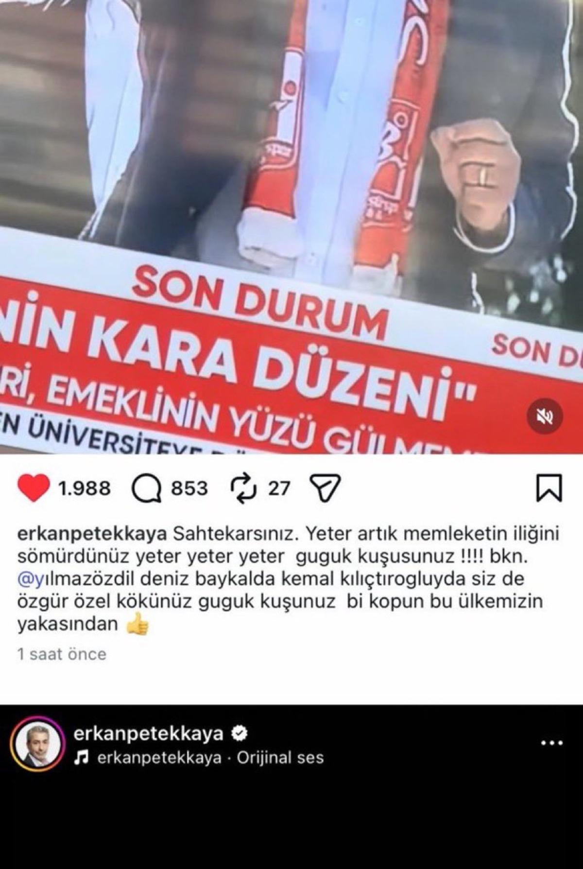 Erkan Petekkaya paylaşıp sildi: Özgür Özel i hedef aldı 2
