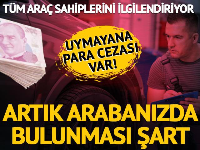 Ara&ccedil; s&uuml;r&uuml;c&uuml;leri dikkat! Zorunlu ekipman listesi genişletildi