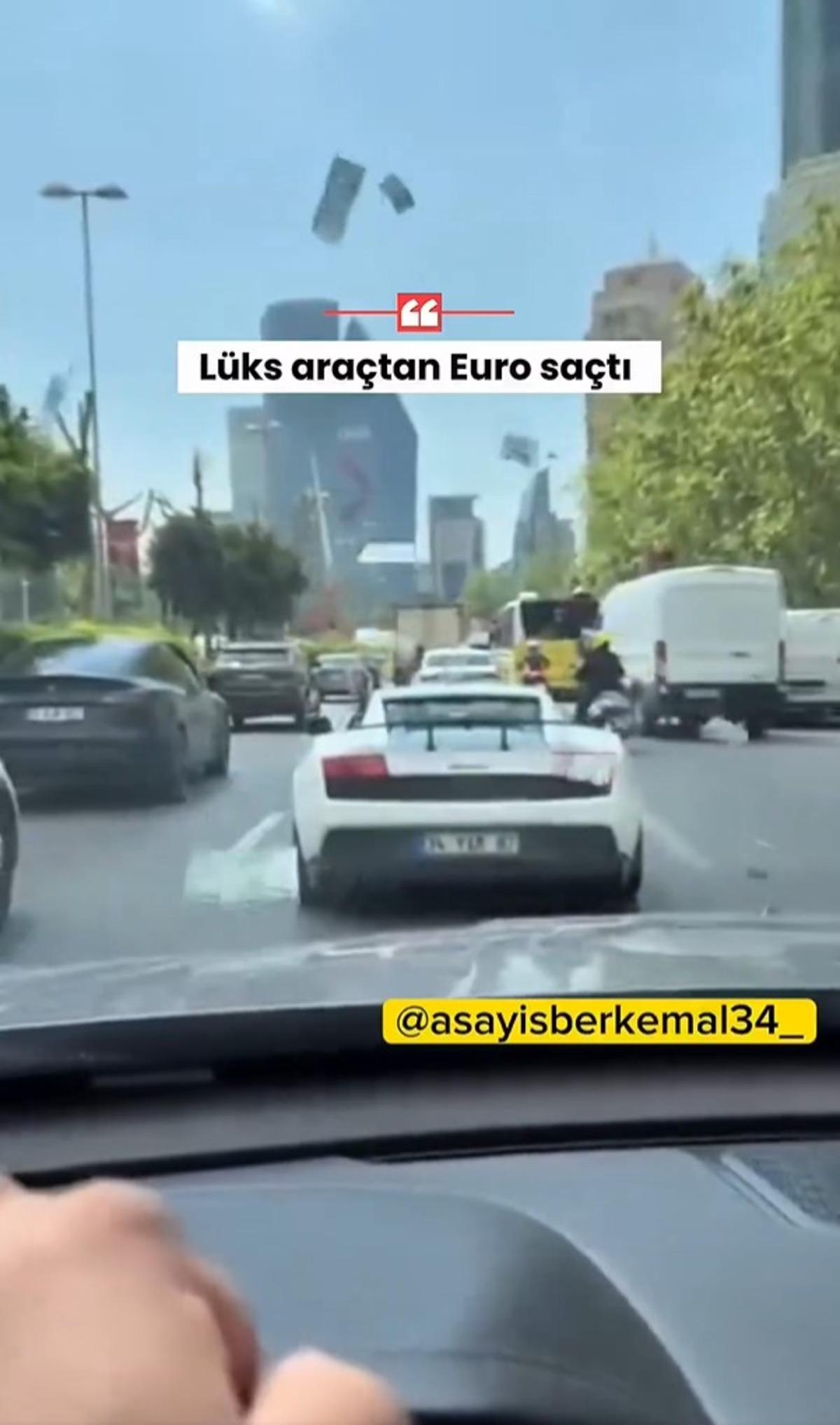 G&ouml;r&uuml;nt&uuml;ler İstanbul dan! L&uuml;ks aracından tomar tomar euro sa&ccedil;tı 1