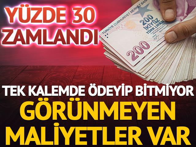 Y&uuml;zde 30 zam: G&ouml;r&uuml;nmeyen maliyet var, tek kalemde &ouml;deyip bitmiyor