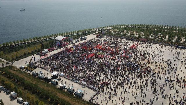 Havadan fotoğraflarla Maltepe Miting Alanı'ndaki 1 Mayıs kutlaması