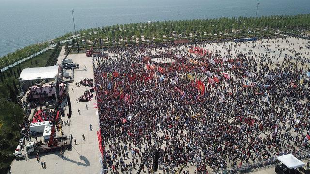 Havadan fotoğraflarla Maltepe Miting Alanı'ndaki 1 Mayıs kutlaması