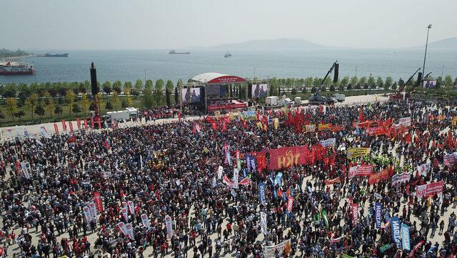 Havadan fotoğraflarla Maltepe Miting Alanı'ndaki 1 Mayıs kutlaması