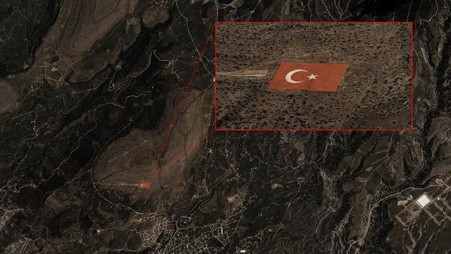 MSB paylaştı! GÖKTÜRK-1 uydusu, Torosların zirvesine işlenen Türk bayrağını görüntüledi