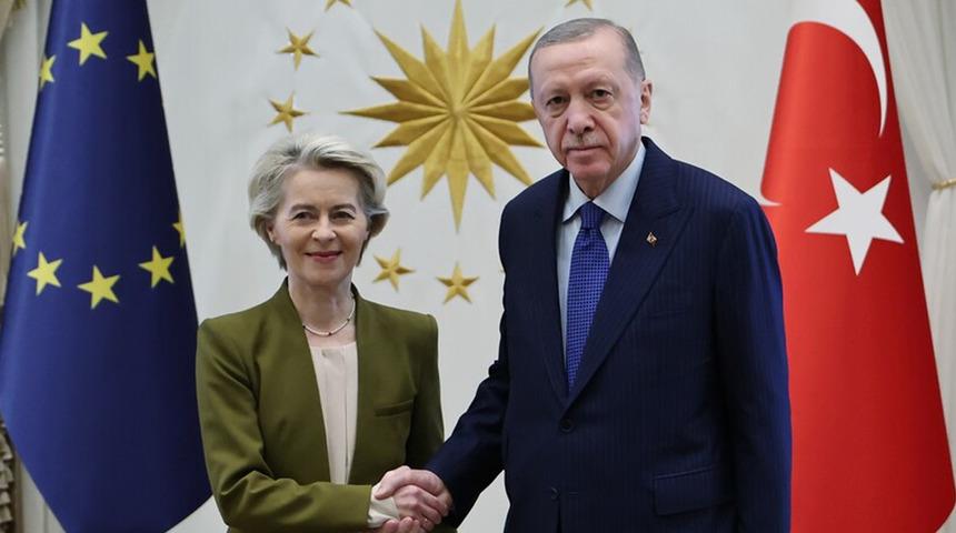 Cumhurbaşkanı Erdoğan ile Avrupa Birliği Komisyonu Başkanı Leyen arasında kritik g&ouml;r&uuml;şme