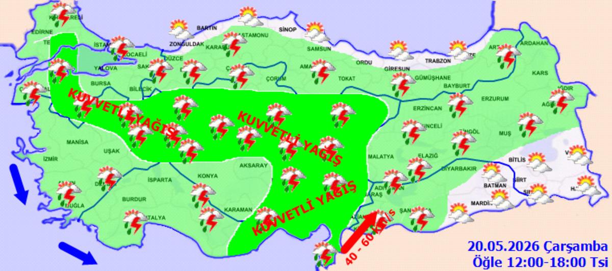 Meteoroloji den kuvvetli sağanak uyarısı! Birçok ilde alarm verildi 1