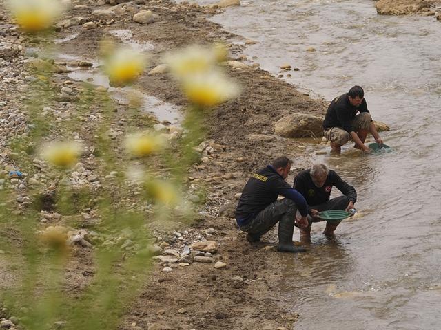 Gram gram topluyorlar: Suyla birlikte altın akıyor