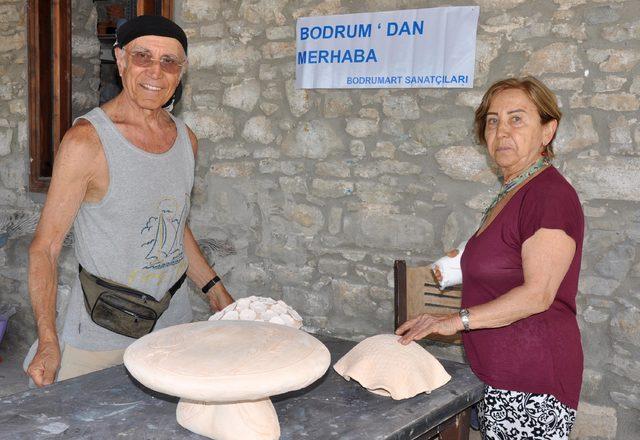 Bodrumlu sanatçılar Datça'da seramikten mantar yapıyor