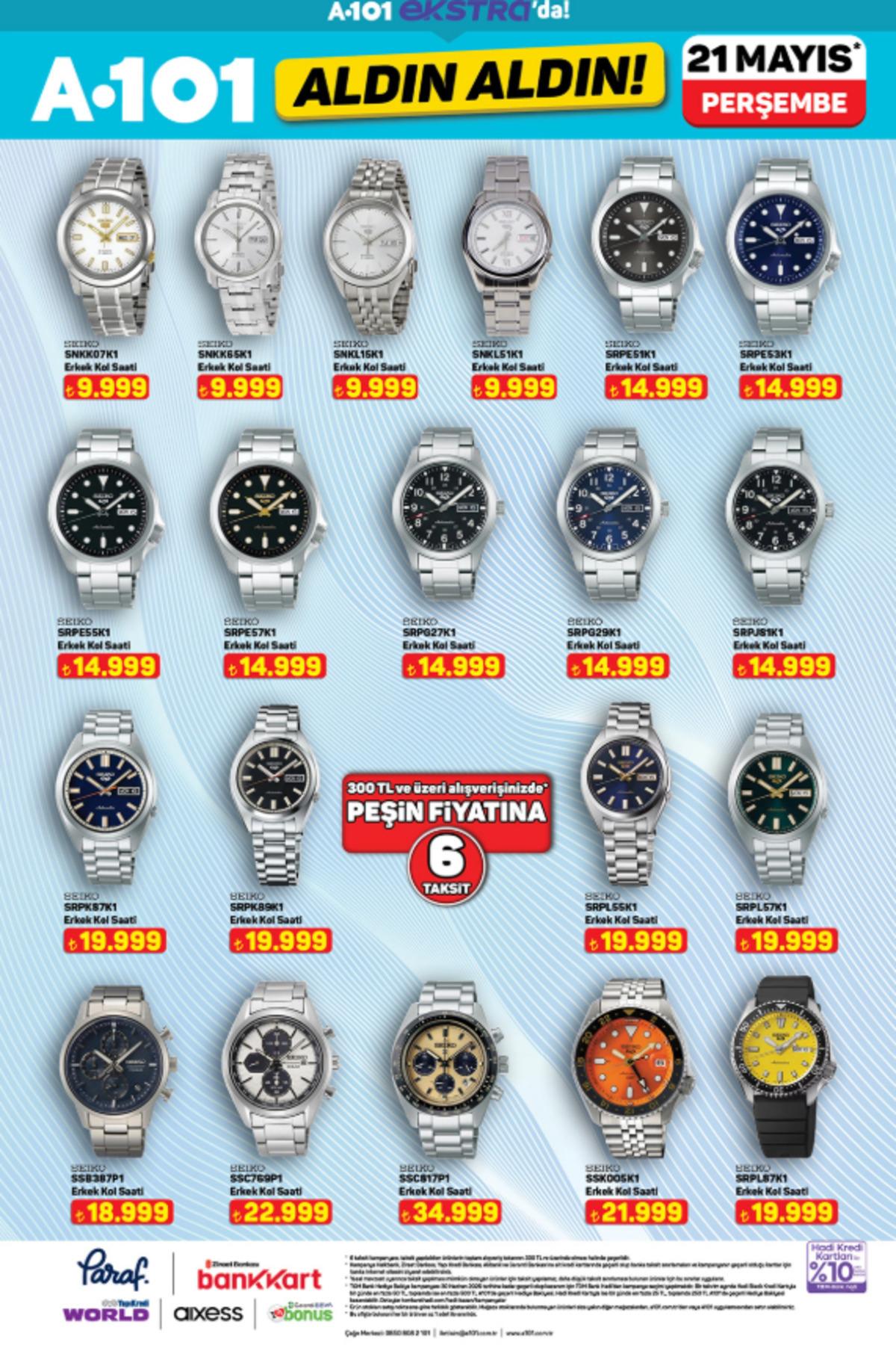 A101 e Seiko kol saatleri geliyor! 21 Mayıs 2026 A101 kataloğu  18