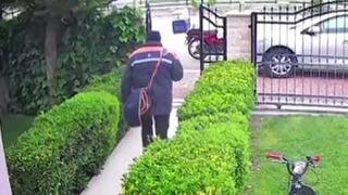 Kazada hayatını kaybeden kuryenin son teslimat görüntüleri kameraya yansındı