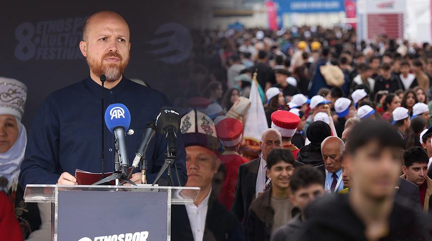D&uuml;nya k&uuml;lt&uuml;rleri Etnospor'da bir araya geldi! Bilal Erdoğan: "Festival d&uuml;nyanın t&uuml;m renklerini birbiriyle yakınlaştırıyor"