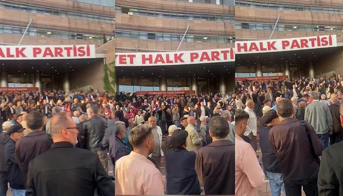  CHP Genel Merkezi &ouml;n&uuml;nde hareketli dakikalar! "Hain Kemal" sloganları atıldı