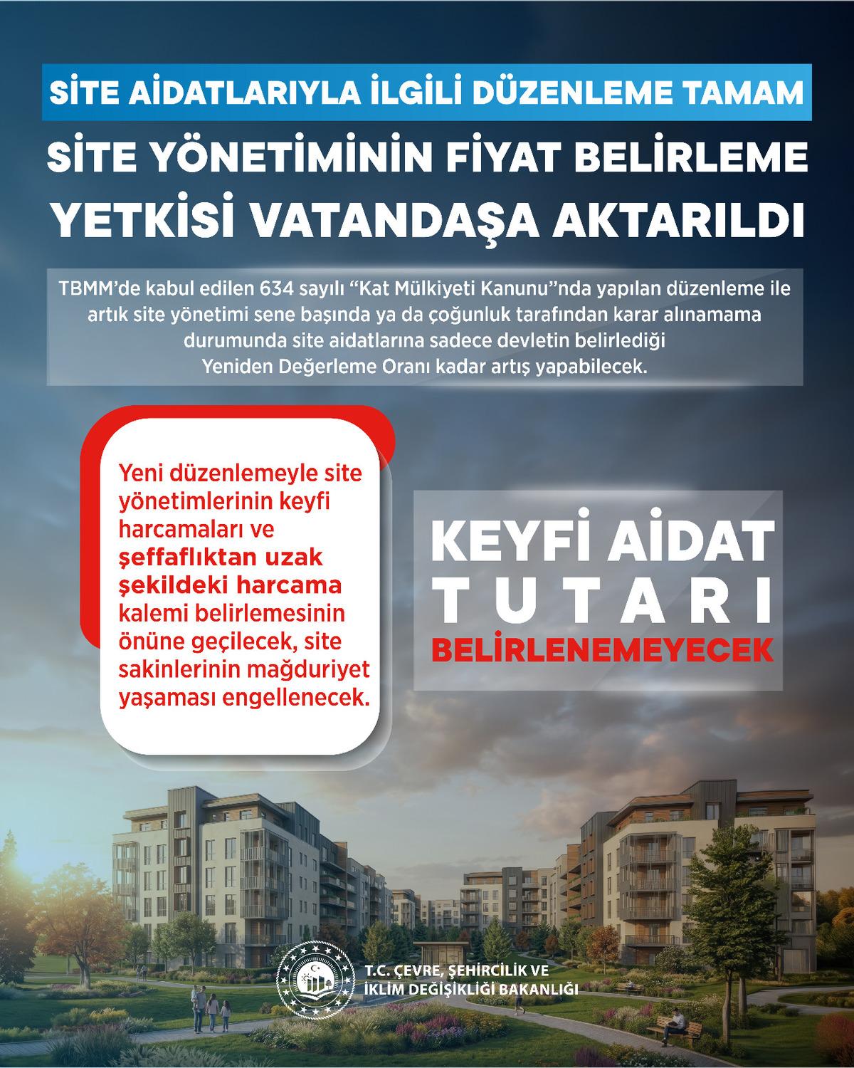 Site aidatlarında yeni düzenleme! Bakan Kurum duyurdu: Keyfi zam dönemi bitti 1