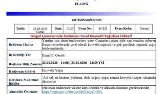 Meteorolojiden Bing&ouml;l i&ccedil;in kuvvetli yağış uyarısı