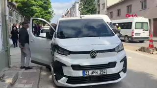Edirne'de kontrolden çıkan kamyonet dehşet saçtı