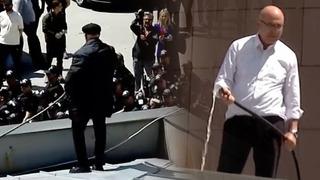 CHP Genel Merkezi'nde hareketlilik! Mahmut Tanal hortumla çatıya çıktı