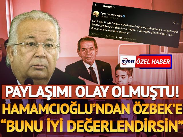 Eşref Hamamcıoğlu Mynet'e konuştu: "&Ouml;zbek ve y&ouml;netimi bunu iyi değerlendirsin"