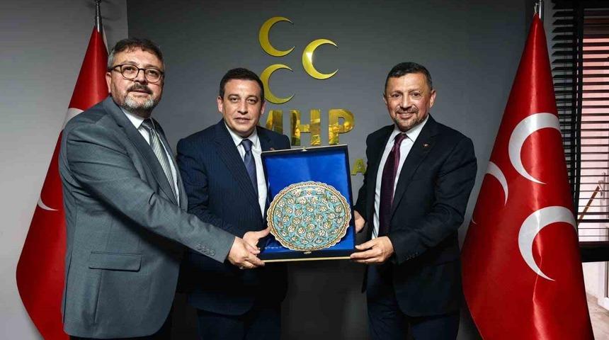 MHP K&uuml;tahya Milletvekili Erbaş&rsquo;tan İl Başkanı &Ouml;zkan&rsquo;a ziyaret