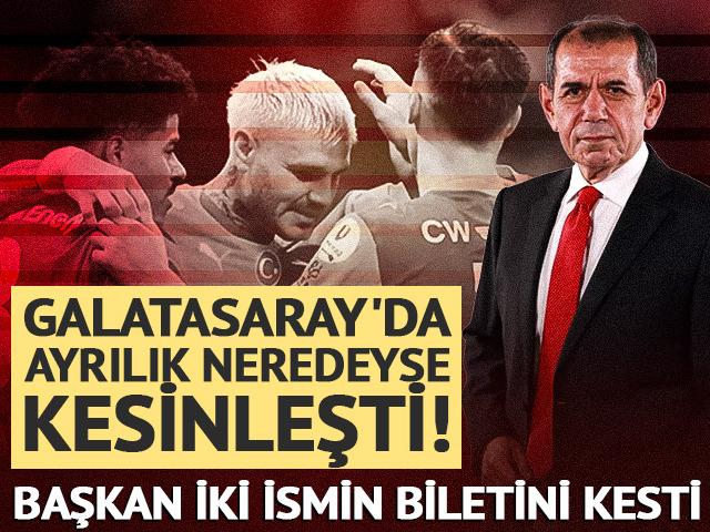 Galatasaray'da ayrılık neredeyse kesinleşti! Başkan iki ismin biletini kesti