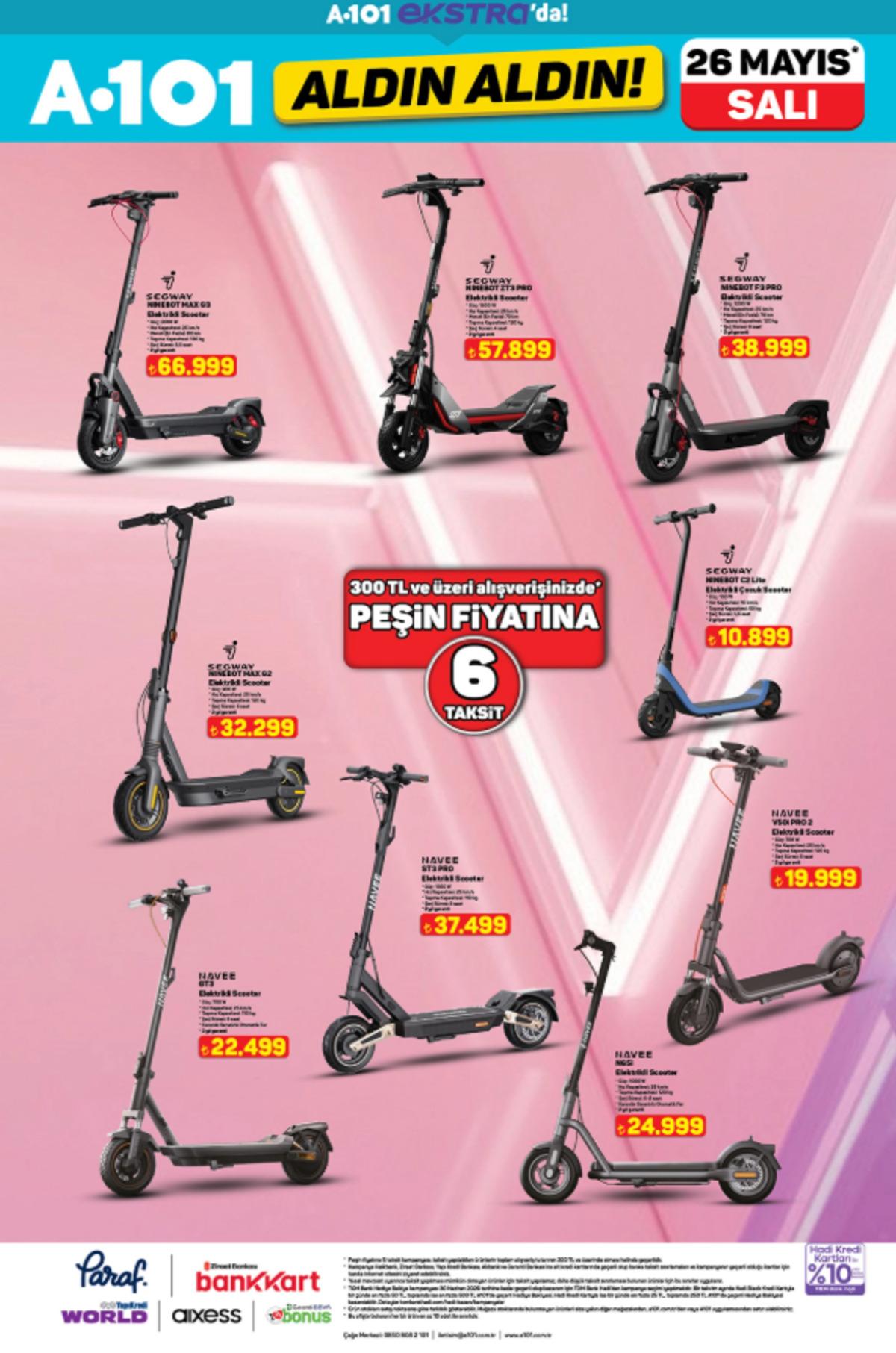 A101 e elektrikli scooter geliyor! 26 Mayıs 2026 A101 kataloğu  14
