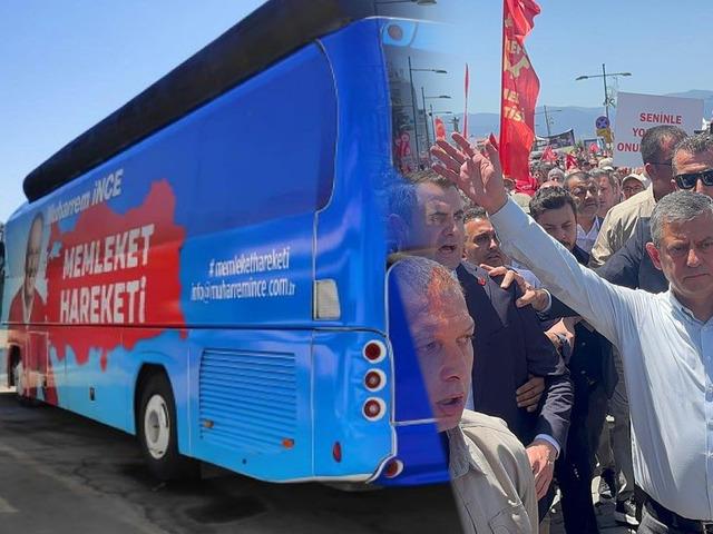 Muharrem İnce eski partisinin otob&uuml;s&uuml;n&uuml; &Ouml;zg&uuml;r &Ouml;zel'e verdi