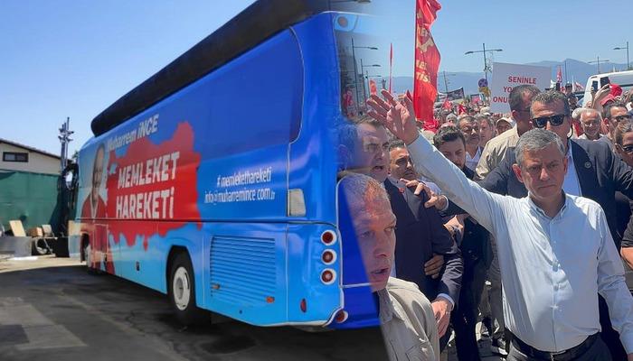 Muharrem İnce eski partisinin otob&uuml;s&uuml;n&uuml; &Ouml;zg&uuml;r &Ouml;zel'e verdi
