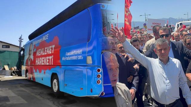 Muharrem İnce eski partisinin otobüsünü Özgür Özel'e verdi