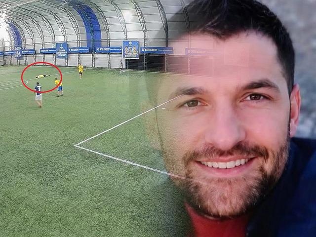 &Ouml;l&uuml;m halı sahada futbol oynarken yakaladı