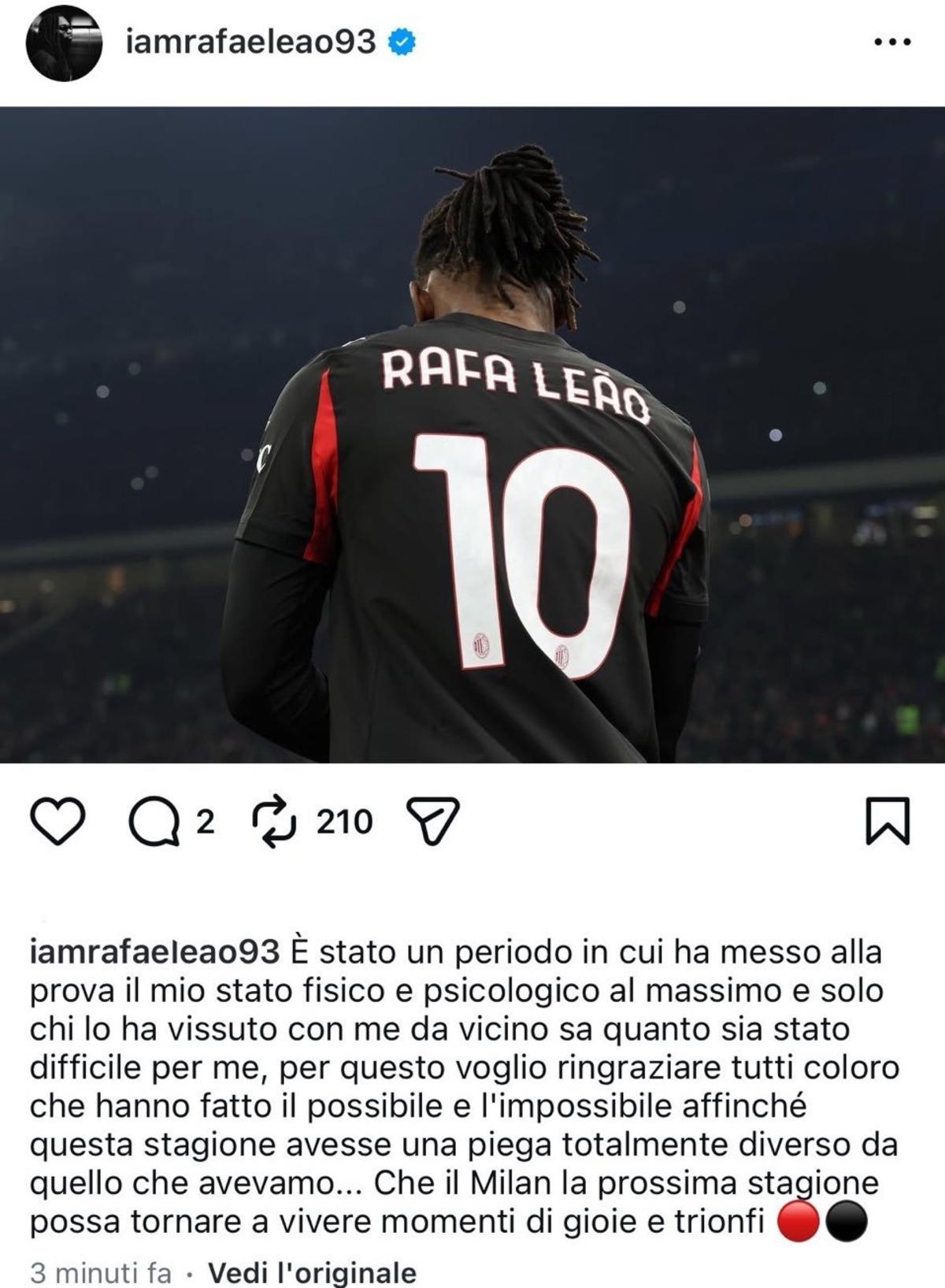 Rafael Leao veda mesajını yayınladı! Galatasaray ve Fenerbah&ccedil;e devrede 2