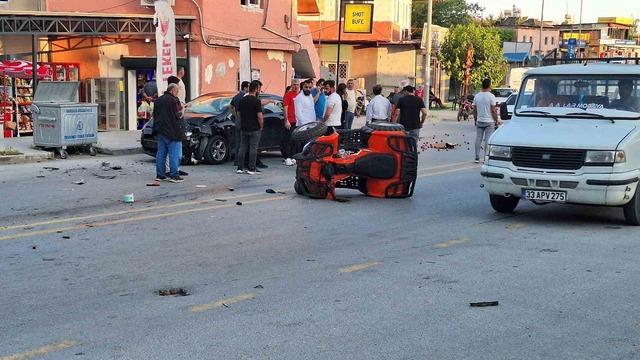 Otomobille çarpışan ATV’nin sürücüsü yaralandı 1