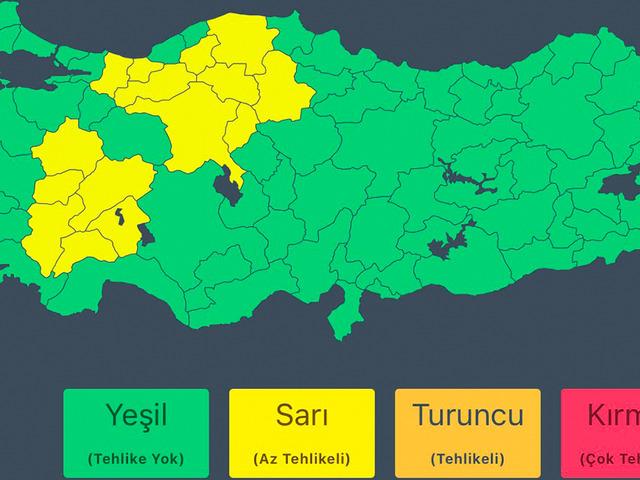 İ&ccedil;işleri Bakanlığı'ndan 'sağanak' uyarısı! &Ccedil;ok sayıda il i&ccedil;in sarı alarm