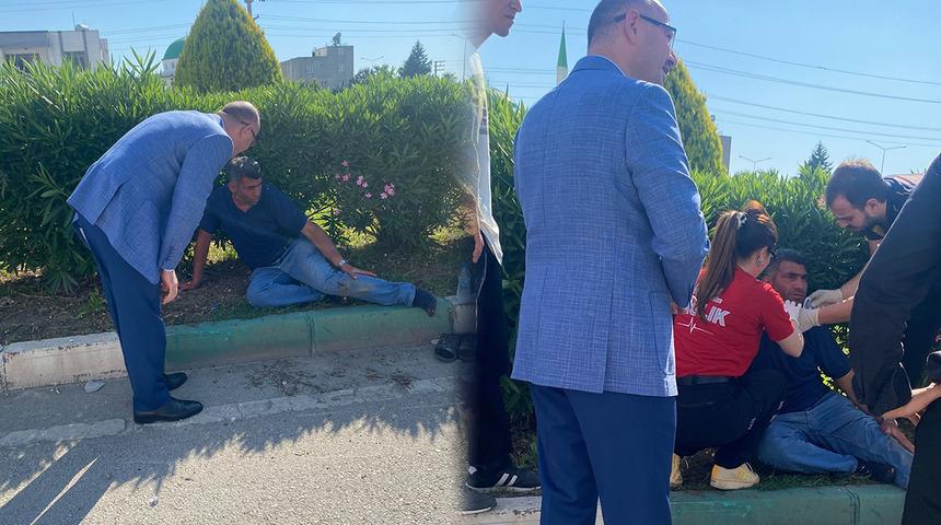 Yer: Osmaniye! Yaralıya ilk m&uuml;dahaleyi Vali Serdenge&ccedil;ti yaptı