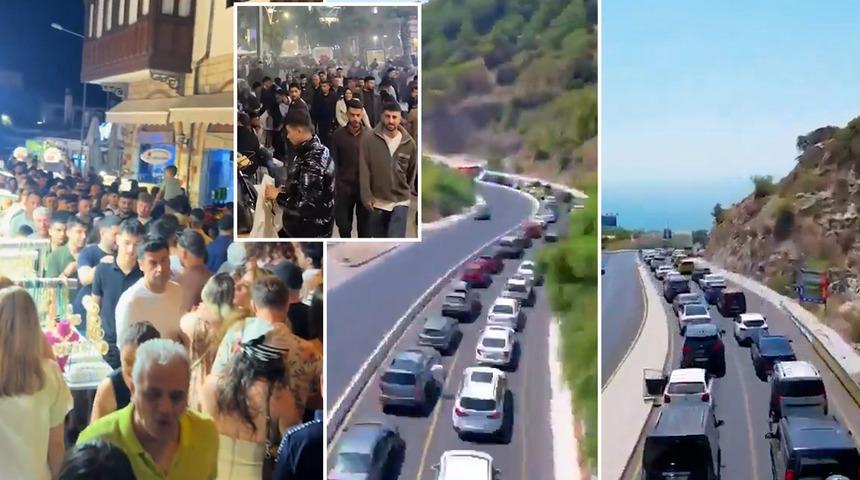 Yollarda araba sokaklarda insan seli! Ala&ccedil;atı, &Ccedil;eşme, Fethiye ve Van
