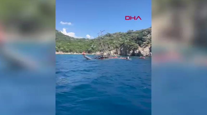 Marmaris'te tur teknesi battı! Ekipler sevk edildi