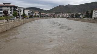 Amasya'da Yeşilırmak'ın debisi yükseldi