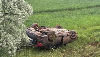 Erzincan'da şarampole devrilen otomobildeki 4 kişi yaralandı
