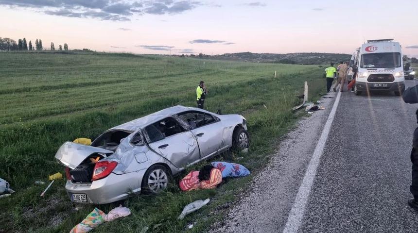 Yozgat&rsquo;ta otomobilin takla attığı kazada 1 kişi &ouml;ld&uuml; 3 kişi yaralandı