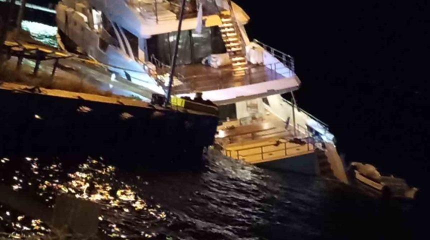 Sinop&rsquo;ta l&uuml;ks yat su alarak yan yattı: 6 m&uuml;rettebat kurtarıldı
