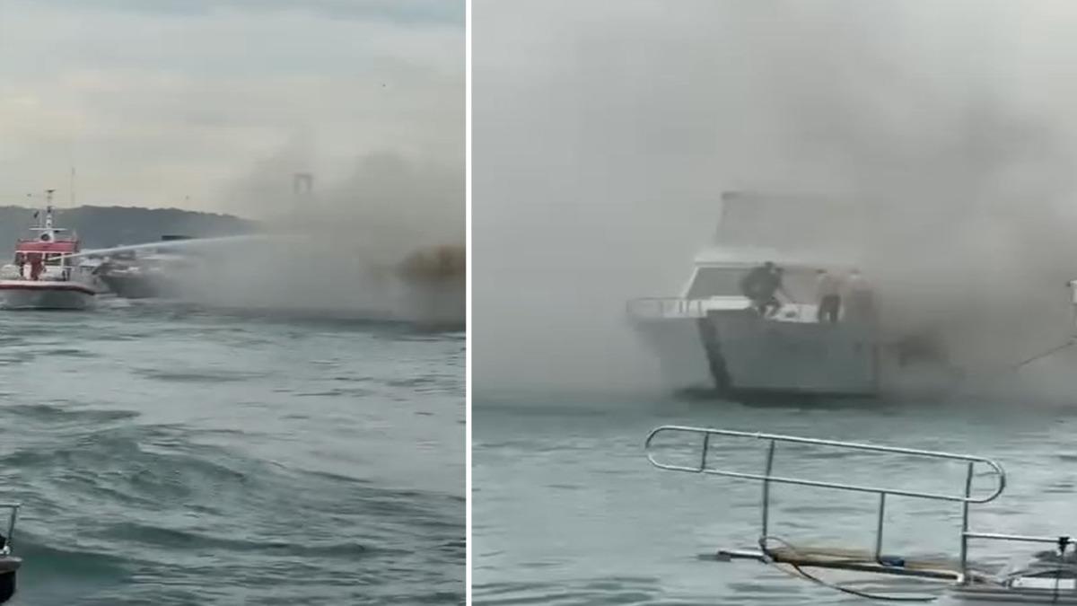 Bebek sahilinde tur teknesinde korkutan yangın: Ekipler seferber oldu 1