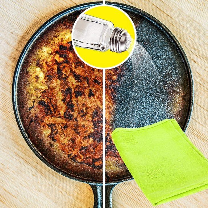  Tencere ve tavalardan oluşan yağları temizler