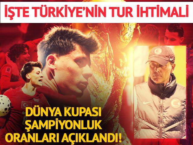 D&uuml;nya Kupası şampiyonluk oranları a&ccedil;ıklandı! T&uuml;rkiye&rsquo;nin tur ihtimali...
