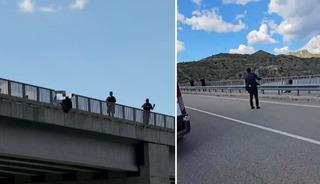 Viyad&uuml;kten atlamak isteyen şahsı kaymakam ikna etti