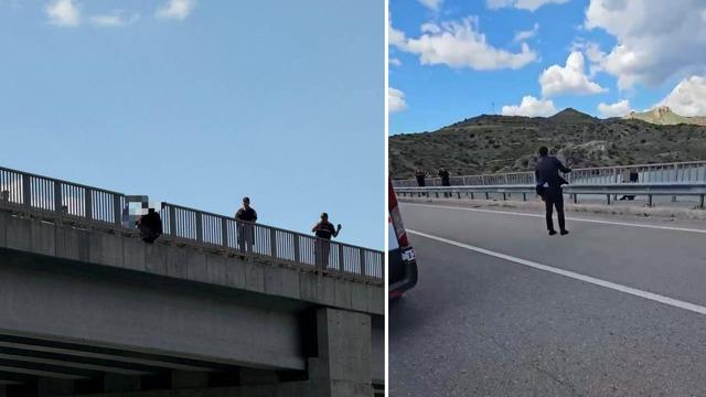 Viyadükten atlamak isteyen şahsı kaymakam ikna etti