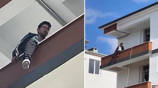 Iğdır'da inşaatın 4. katına çıkan şahsı polis ekipleri ikna etti