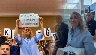 Dilek İmamoğlu'ndan pasta engeline pankartlı &ccedil;&ouml;z&uuml;m!