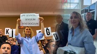 Dilek İmamoğlu'ndan pasta içeri alınmayınca pankartlı çözüm! “Seni Seviyorum Sevgilim