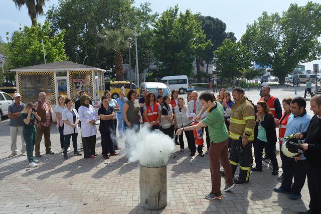 Devlet hastanesindeki yangın tatbikatı, gerçeği aratmadı